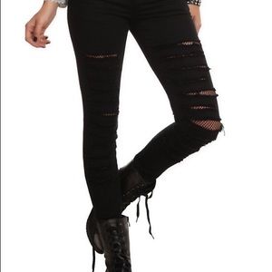 Royal Bones (black) Fishnet Skinny Jeans